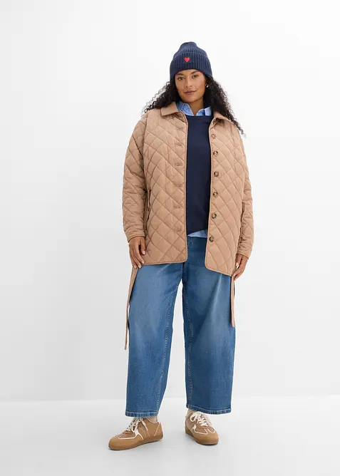 Giacca trapuntata leggera con materiali misti, bonprix