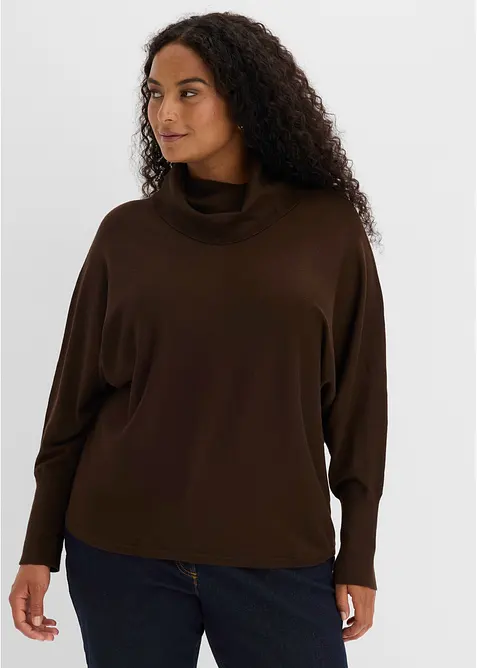 Maglione a collo alto in misto viscosa, bonprix