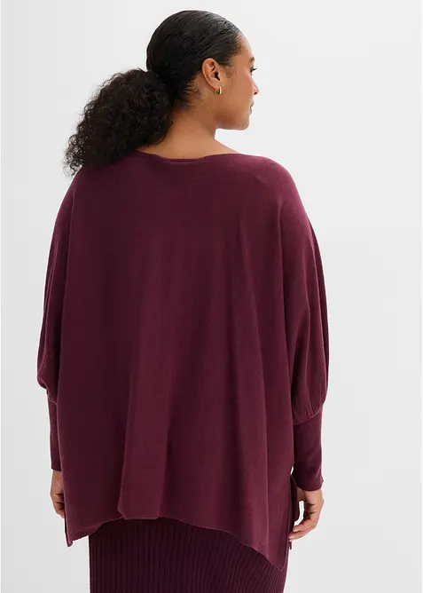 Maglione oversize con fondo a punte, bonprix