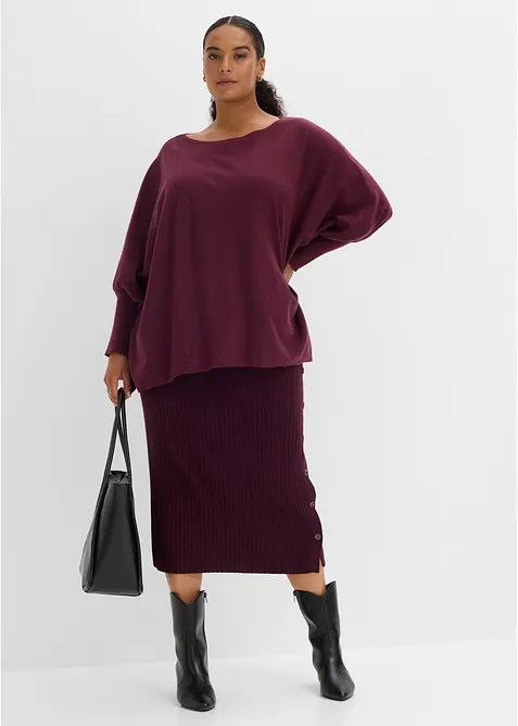 Maglione oversize con fondo a punte, bonprix