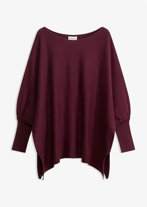 Maglione oversize con fondo a punte, bonprix