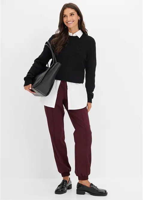 Pantaloni jogger in misto viscosa, bonprix