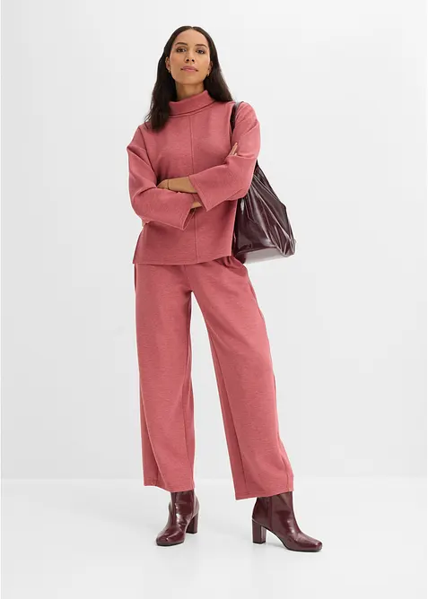 Pantaloni in felpa effetto neoprene, bonprix