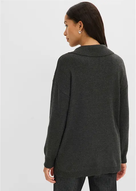 Maglione in misto viscosa con motivo a trecce, bonprix