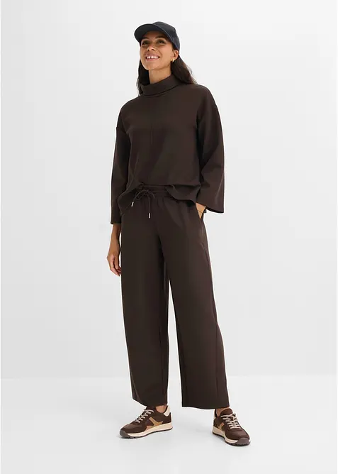 Pantaloni in felpa effetto neoprene, bonprix