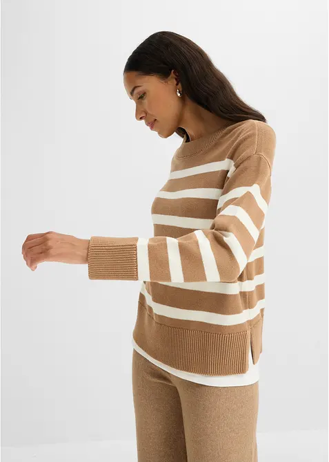 Maglione oversize in misto cotone, bonprix