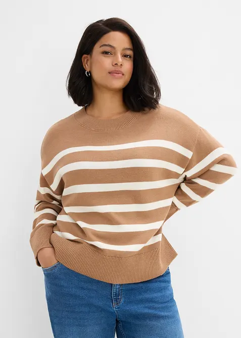 Maglione in filato fine di misto cotone, bonprix