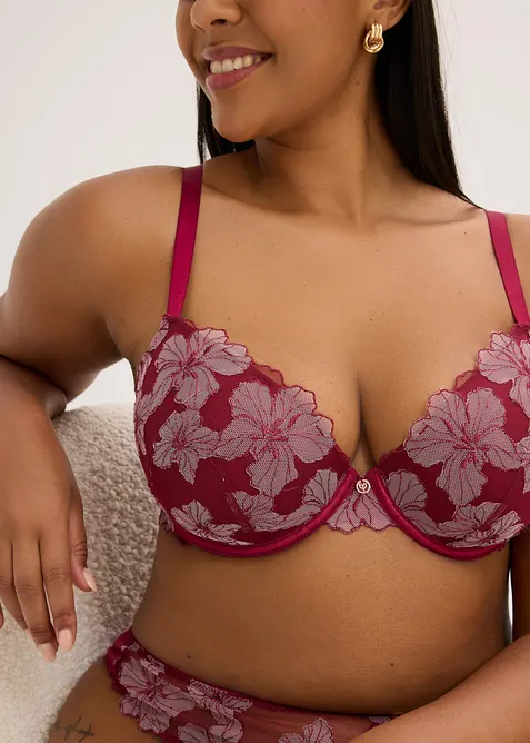 Reggiseno con coppe preformate e raffinati ricami, bonprix
