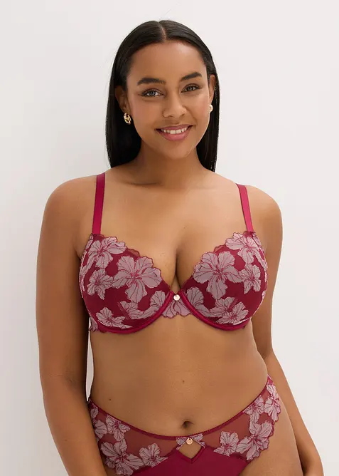 Reggiseno con coppe preformate e raffinati ricami, bonprix