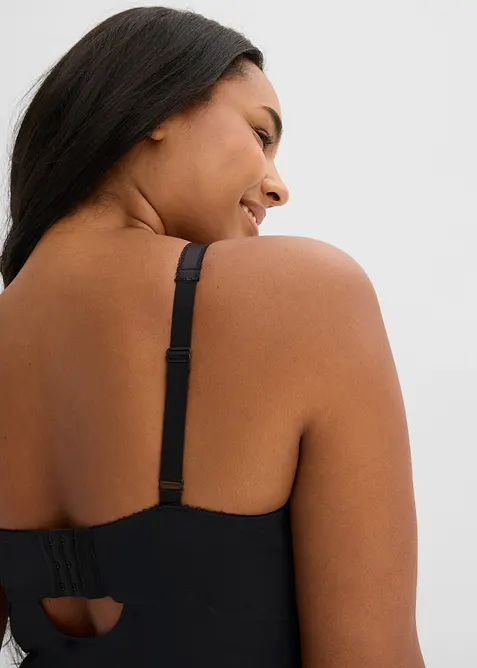 Body senza ferretto con ricamo ed effetto modellante forte, bonprix