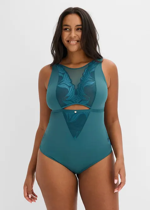 Body con pizzo ed effetto modellante medio, bonprix