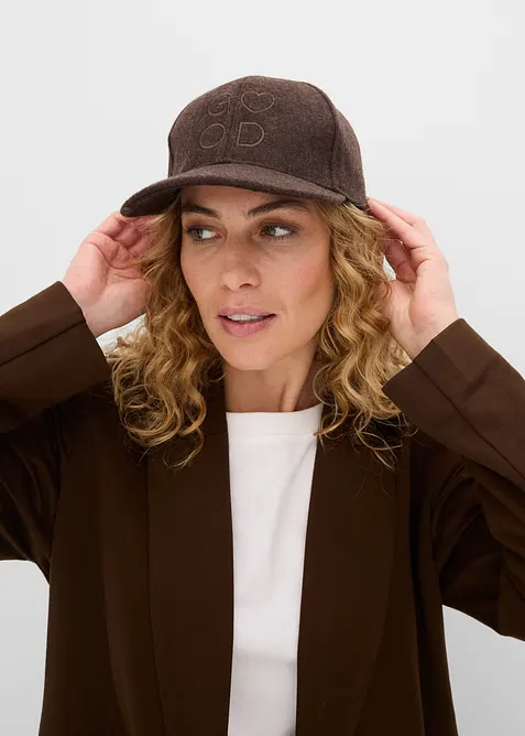 Cappello effetto lana con visiera, bonprix