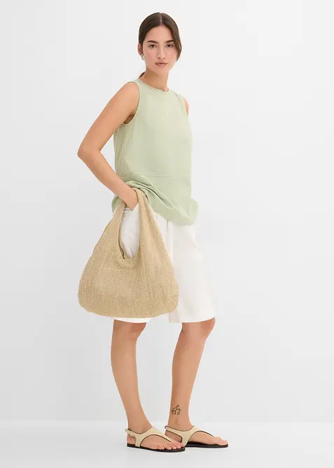 Top in misto viscosa e lino, bonprix