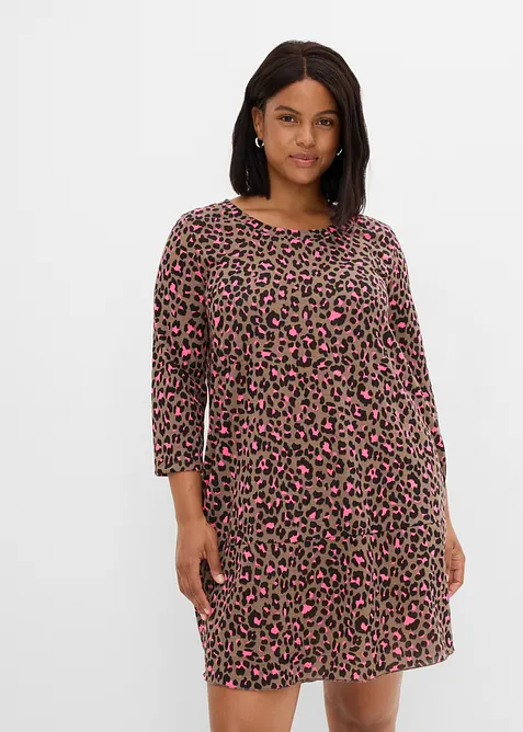 Abito corto in maglina effetto maglia, bonprix