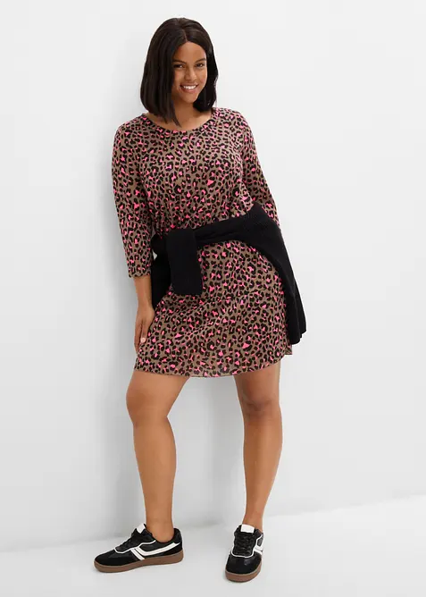 Abito corto in maglina effetto maglia, bonprix
