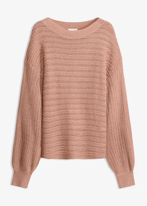 Maglione traforato oversize, bonprix