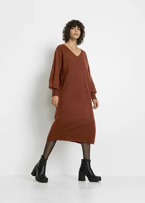Abito midi oversize in maglia, bonprix