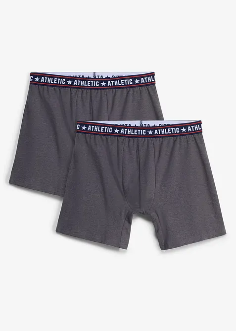 Boxer aderenti in lunghezza midi con cotone (pacco da 2), bonprix