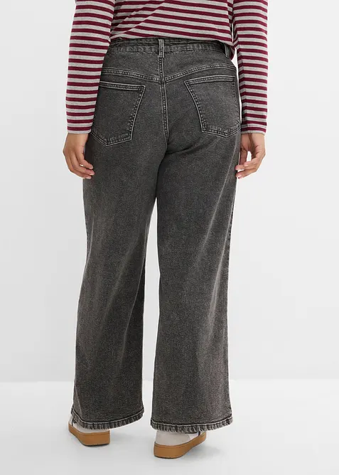 Jeans wide leg, vita media, bonprix