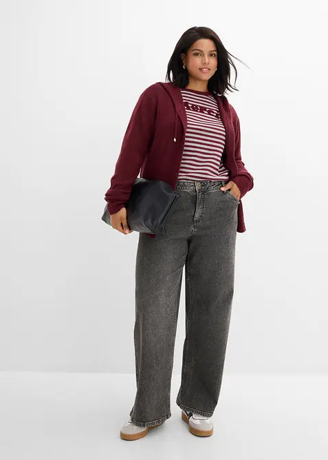Jeans wide leg, vita media, bonprix