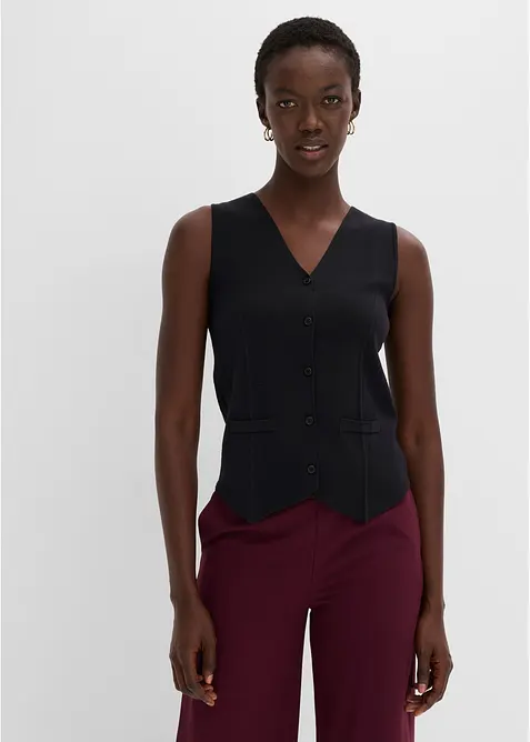 Gilet in maglia con motivo traforato dietro, bonprix