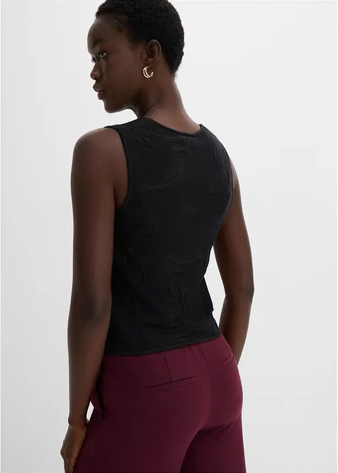 Gilet in maglia con motivo traforato dietro, bonprix