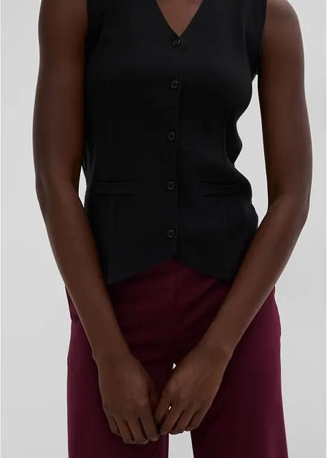 Gilet in maglia con motivo traforato dietro, bonprix