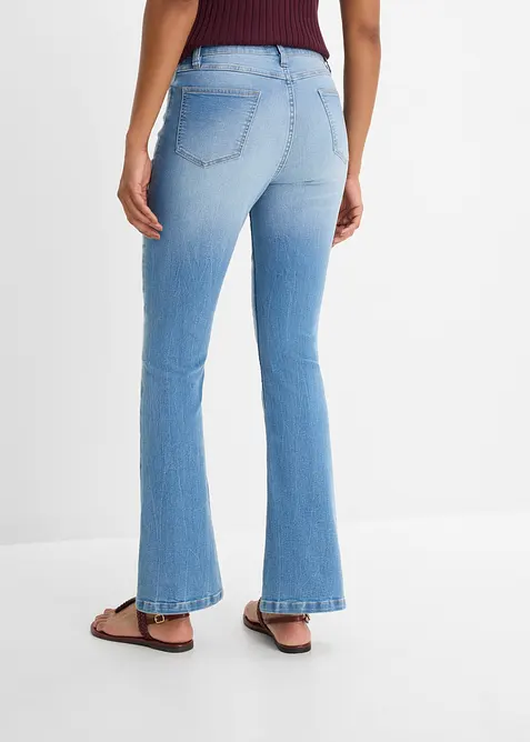 Jeans bootcut elasticizzati confortevoli, vita alta, bonprix