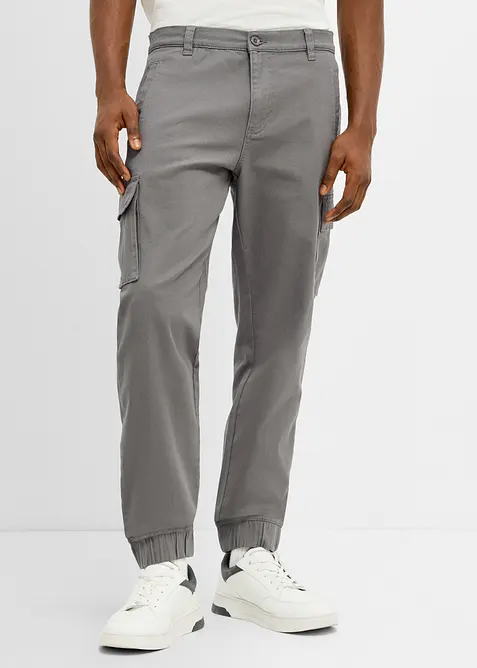 Pantaloni cargo elasticizzati regular fit a gamba affusolata, bonprix