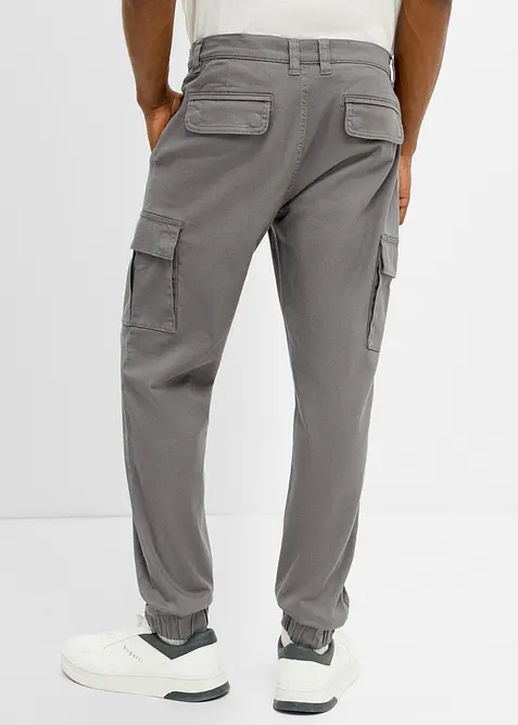 Pantaloni cargo elasticizzati regular fit a gamba affusolata, bonprix