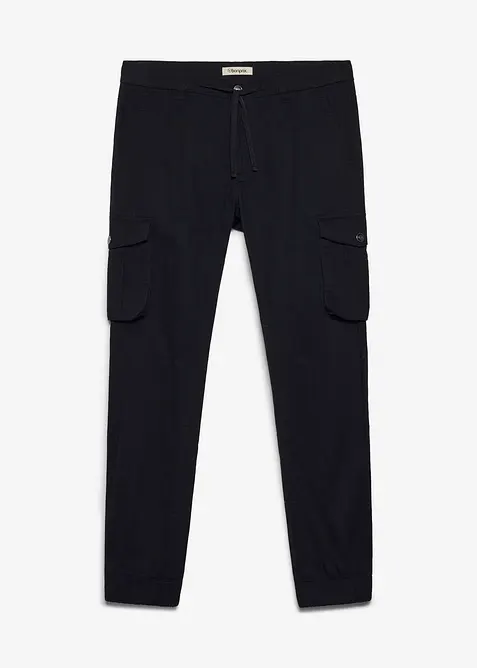 Pantaloni cargo regular fit in puro cotone, tapered, bonprix