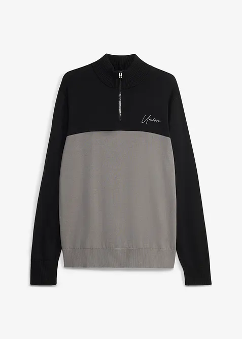 Maglione regular fit con collo alto e zip, bonprix