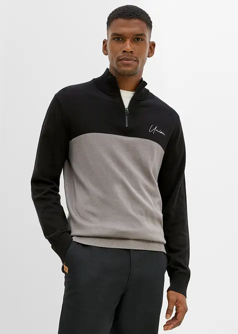 Maglione regular fit con collo alto e zip, bonprix