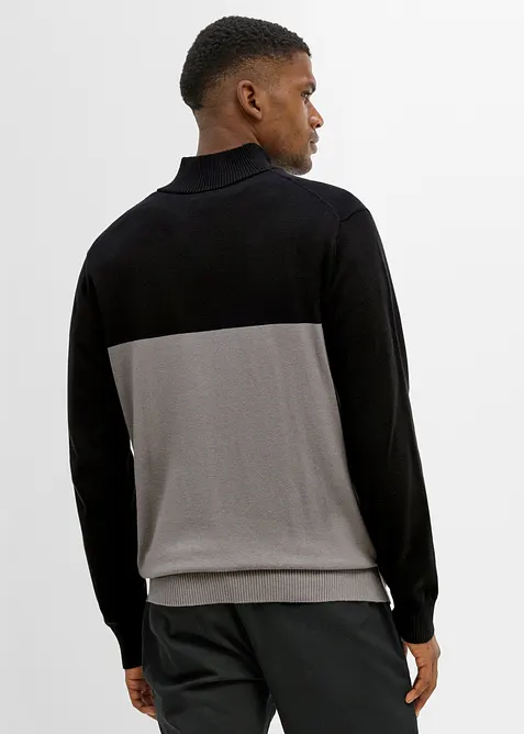 Maglione regular fit con collo alto e zip, bonprix