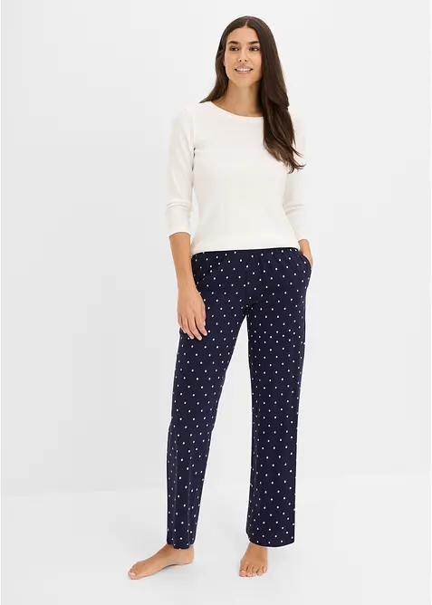 Pantaloni da pigiama lunghi in puro cotone (pacco da 2), bonprix
