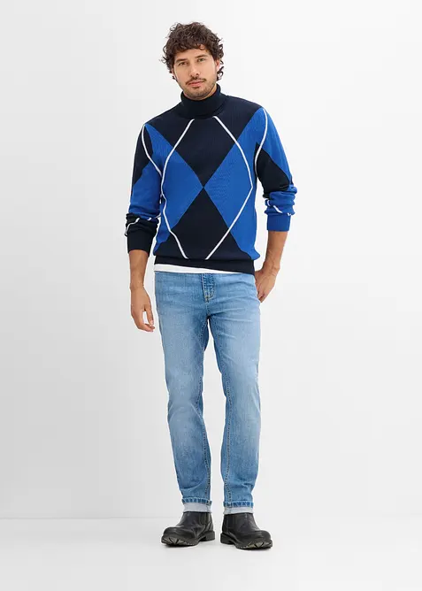 Maglione a collo alto in puro cotone, bonprix