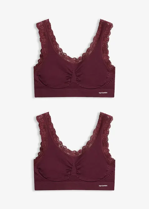 Reggiseno bustier  Feel Comfort senza cuciture  (pacco da 2), bonprix