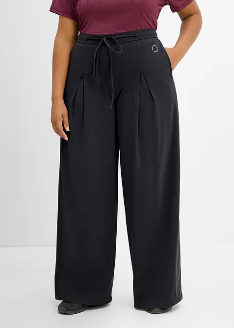 Pantaloni sportivi ultraleggeri ad asciugatura rapida con dettagli a pieghe, bonprix