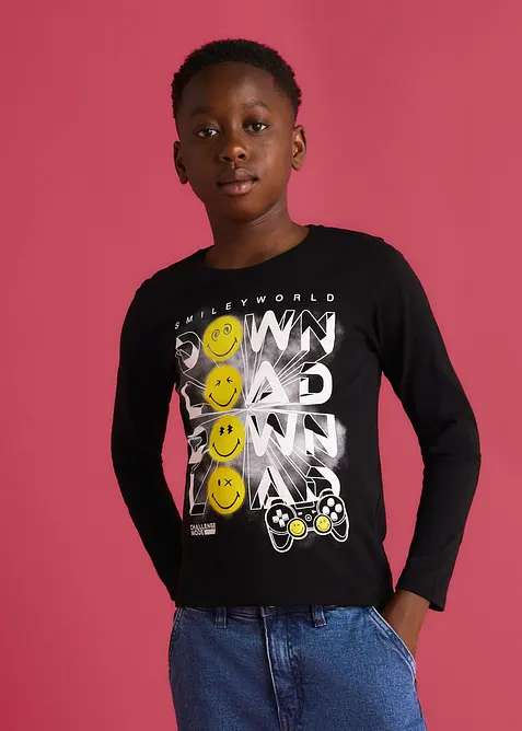 Maglia a maniche lunghe Smiley World in puro cotone, SmileyWorld