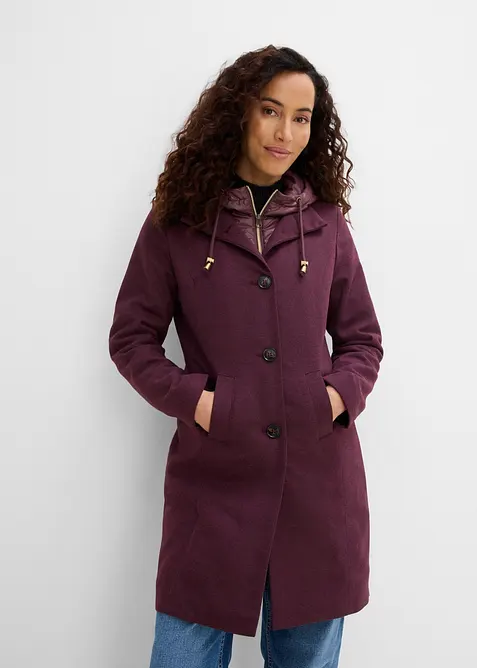 Cappotto corto in simil lana con effetto 2 in 1, bonprix