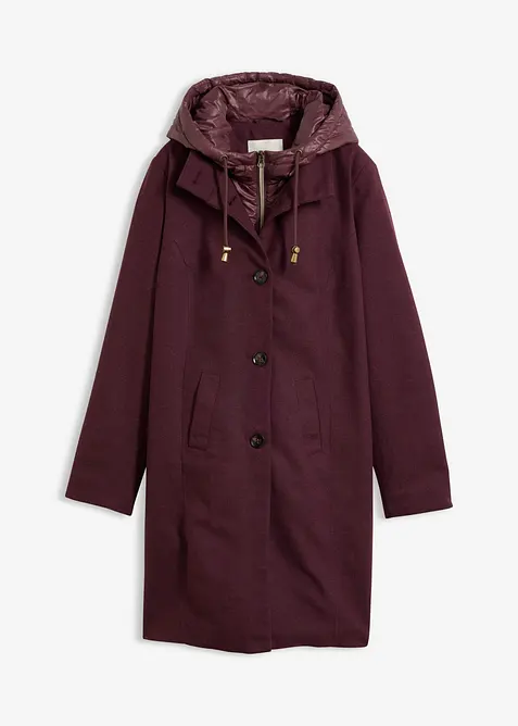 Cappotto corto in simil lana con effetto 2 in 1, bonprix