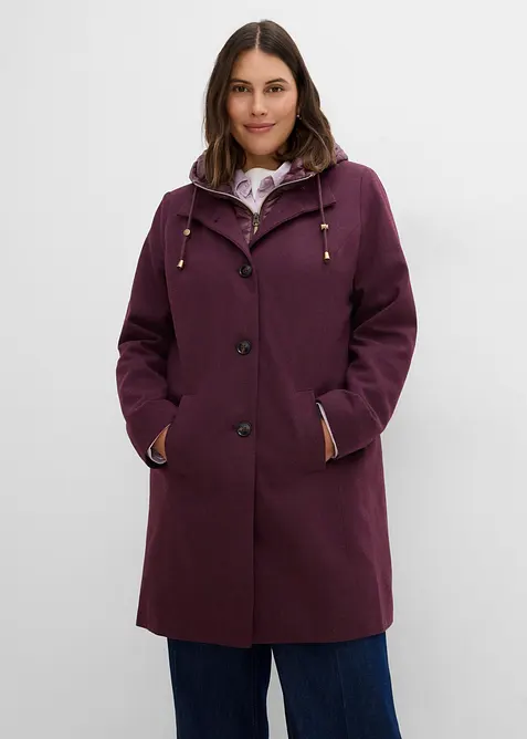 Cappotto corto in simil lana con effetto 2 in 1, bonprix