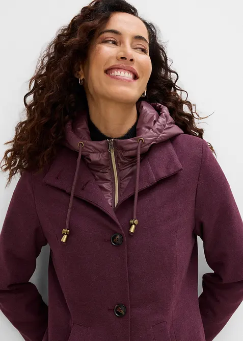 Cappotto corto in simil lana con effetto 2 in 1, bonprix