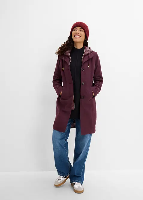 Cappotto corto in simil lana con effetto 2 in 1, bonprix
