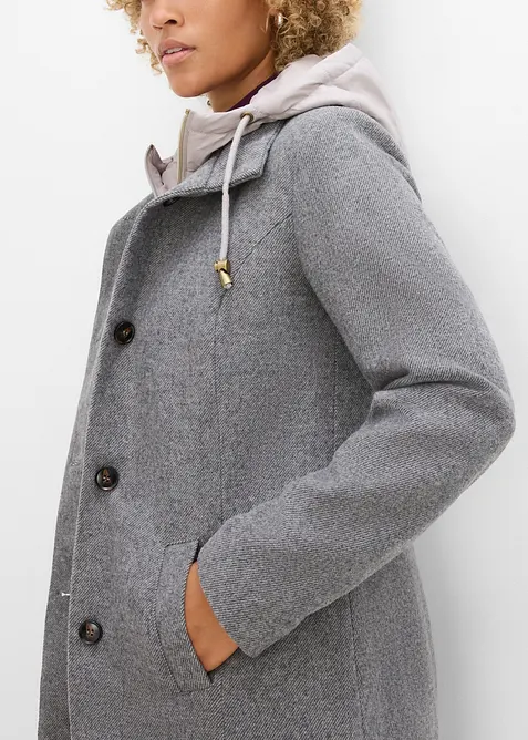 Cappotto corto in simil lana con effetto 2 in 1, bonprix