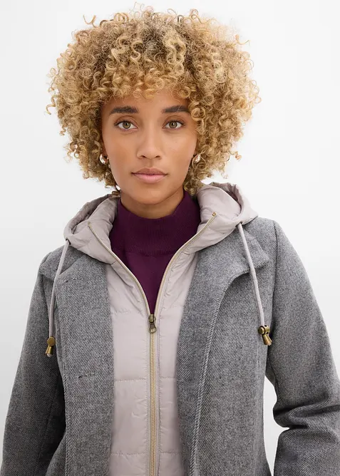 Cappotto corto in simil lana con effetto 2 in 1, bonprix
