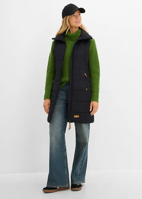 Gilet lungo a collo alto, bonprix
