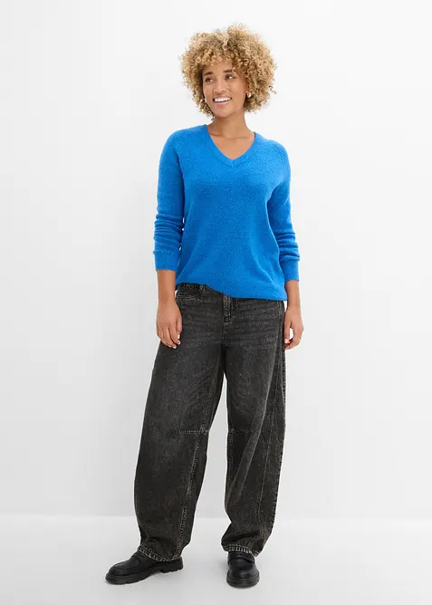 Maglione oversize con scollo a V, bonprix