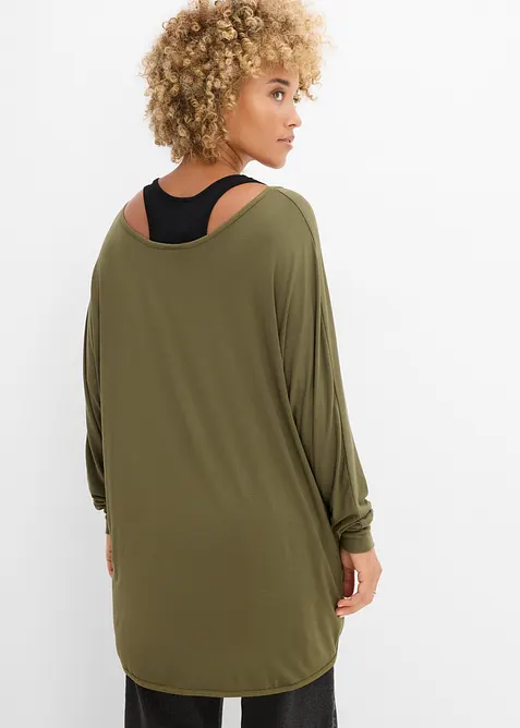 Maglia lunga con top in misto viscosa, bonprix