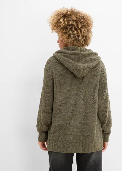 Maglione in pile teddy con cappuccio, bonprix